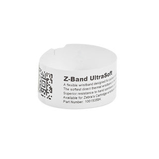 10015358K - ZEBRA 1" X 6" Z-BAND ULTRASOFT WRISTBAND (CASE)
