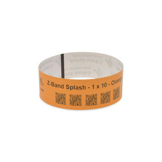10012718-6 - ZEBRA 1" X 10" Z-BAND SPLASH WRISTBAND (ORANGE) (CASE)