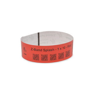 10012718-1 - ZEBRA 1" X 10" Z-BAND SPLASH WRISTBAND (RED) (CASE)