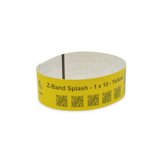 10012718-2 - ZEBRA 1" X 10" Z-BAND SPLASH WRISTBAND (YELLOW) (CASE)